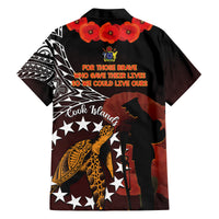 Cook Islands ANZAC Day Family Matching Long Sleeve Bodycon Dress and Hawaiian Shirt Poppies With Sea Turtle LT14 - Polynesian Pride