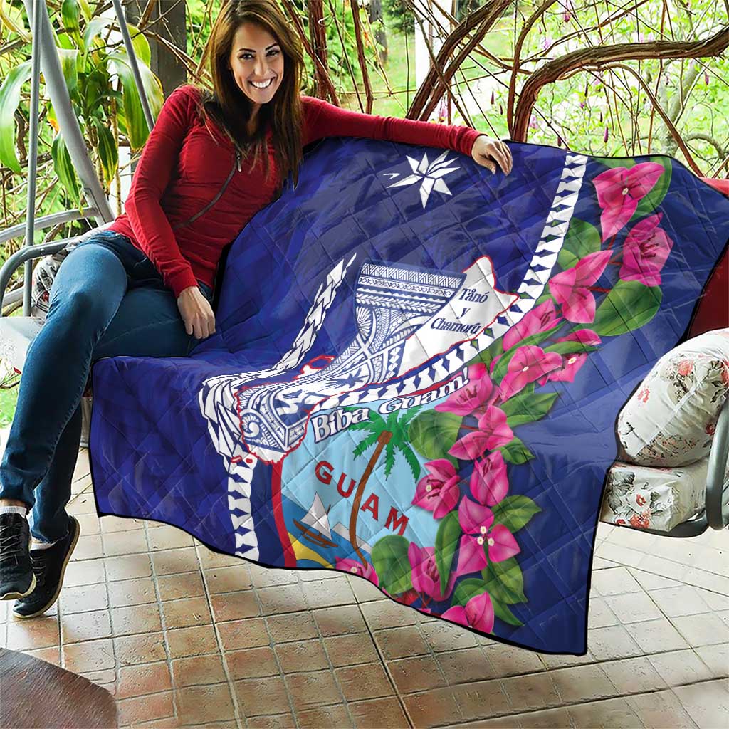 Biba Guam Liberation Day Quilt Tano y Chamoru Latte Stone Blue