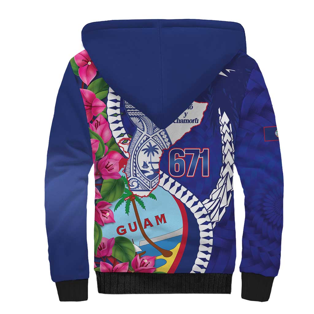 Biba Guam Liberation Day Sherpa Hoodie Tano y Chamoru Latte Stone Blue LT14 - Polynesian Pride