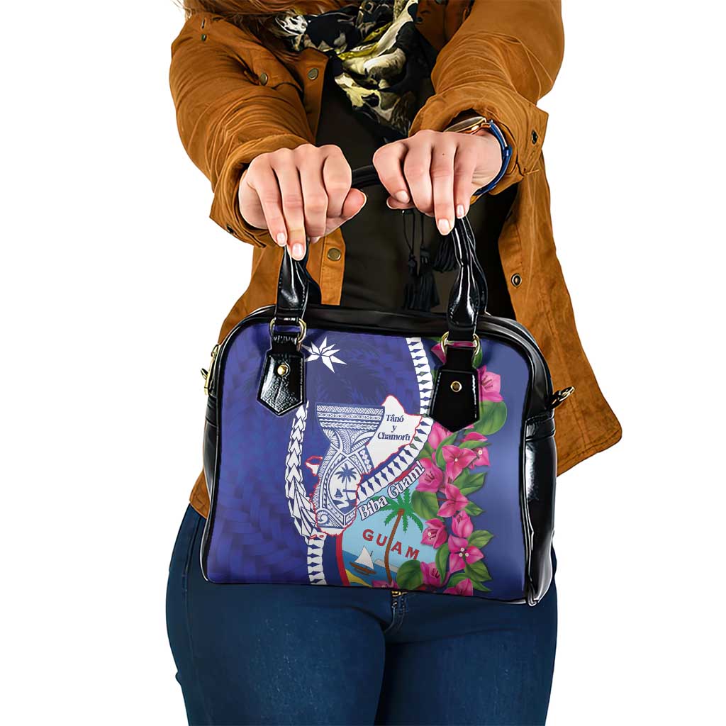 Biba Guam Liberation Day Shoulder Handbag Tano y Chamoru Latte Stone Blue