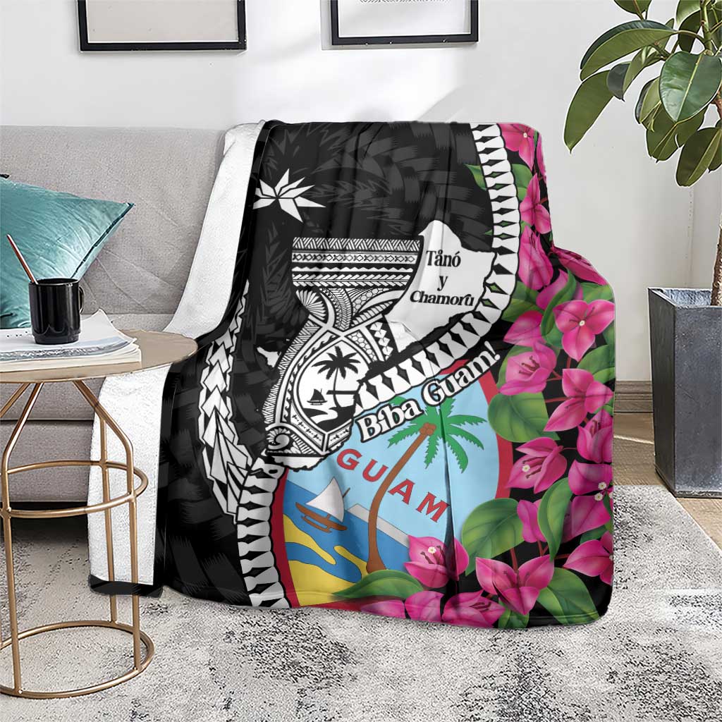 Biba Guam Liberation Day Blanket Tano y Chamoru Latte Stone Black