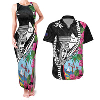 Biba Guam Liberation Day Couples Matching Tank Maxi Dress and Hawaiian Shirt Tano y Chamoru Latte Stone Black LT14 Black - Polynesian Pride