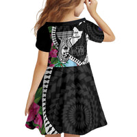 Biba Guam Liberation Day Family Matching Off Shoulder Short Dress and Hawaiian Shirt Tano y Chamoru Latte Stone Black LT14 - Polynesian Pride