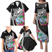 Biba Guam Liberation Day Family Matching Puletasi and Hawaiian Shirt Tano y Chamoru Latte Stone Black LT14 - Polynesian Pride