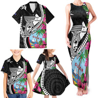 Biba Guam Liberation Day Family Matching Tank Maxi Dress and Hawaiian Shirt Tano y Chamoru Latte Stone Black LT14 - Polynesian Pride