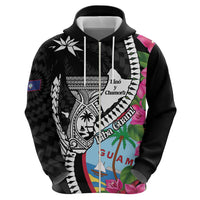 Biba Guam Liberation Day Hoodie Tano y Chamoru Latte Stone Black
