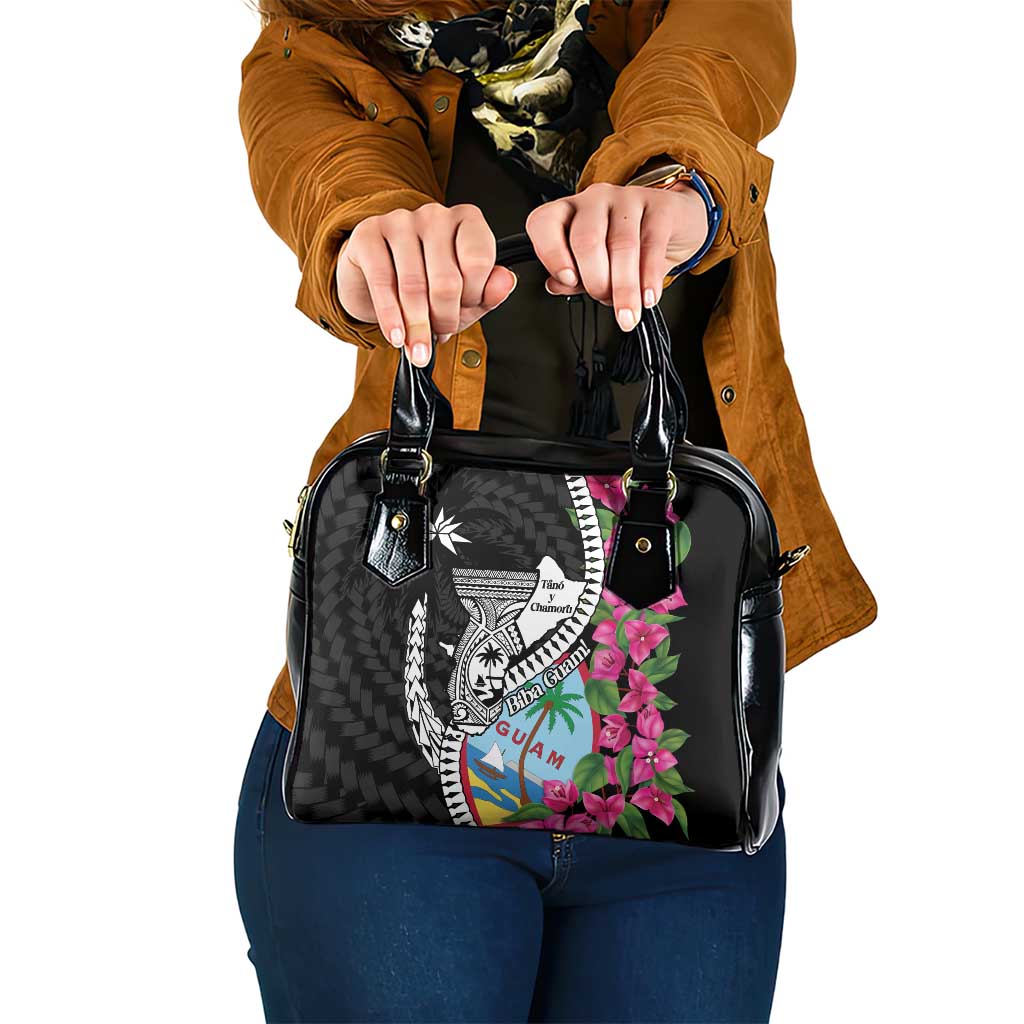 Biba Guam Liberation Day Shoulder Handbag Tano y Chamoru Latte Stone Black