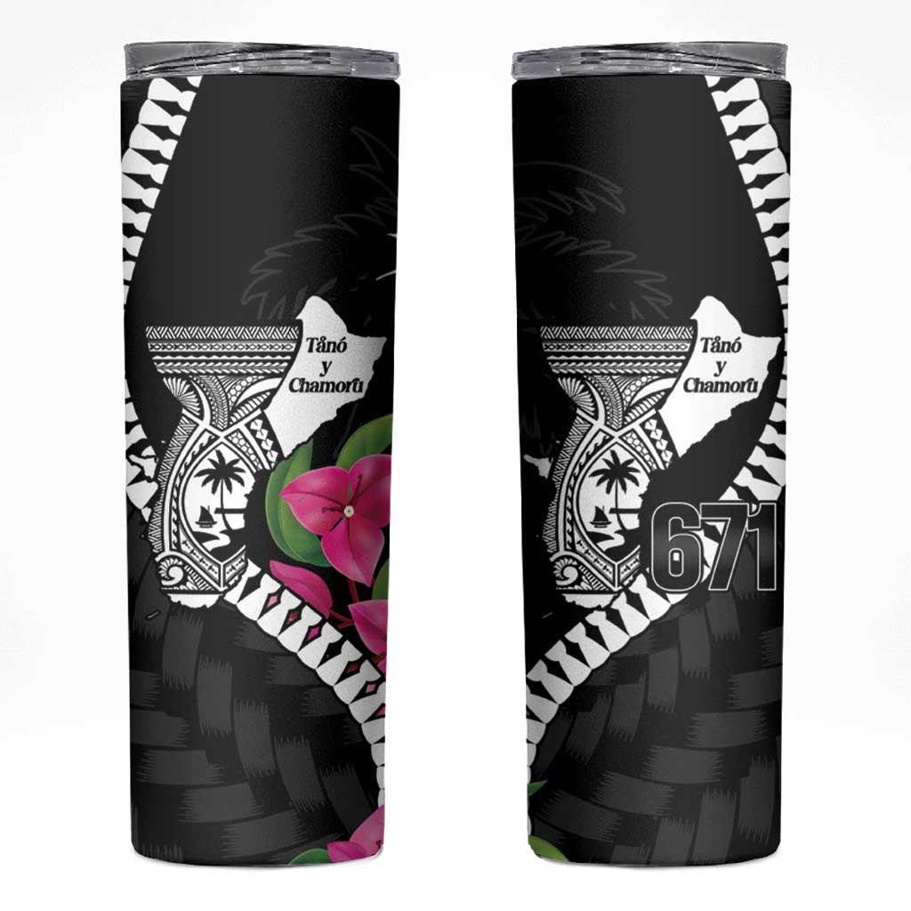 Biba Guam Liberation Day Skinny Tumbler Tano y Chamoru Latte Stone Black LT14 Black - Polynesian Pride