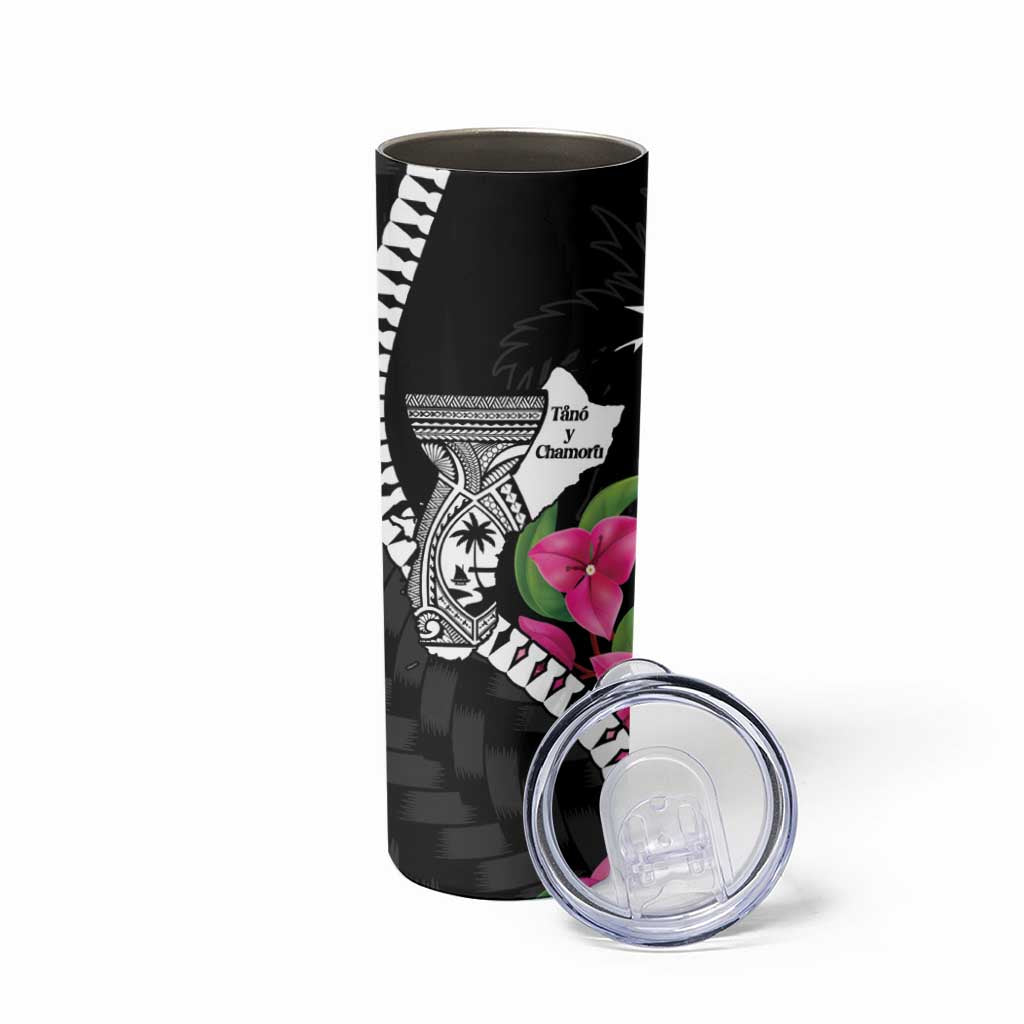 Biba Guam Liberation Day Skinny Tumbler Tano y Chamoru Latte Stone Black LT14 - Polynesian Pride