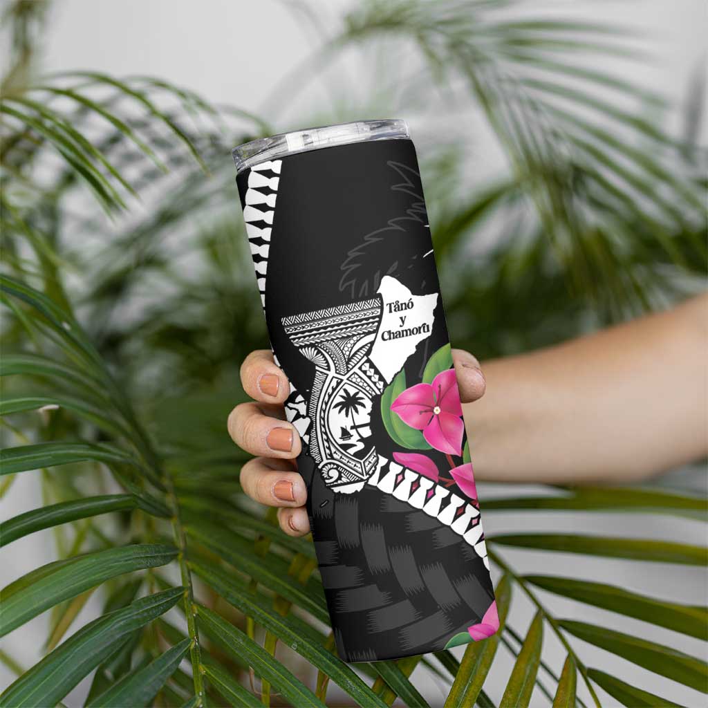 Biba Guam Liberation Day Skinny Tumbler Tano y Chamoru Latte Stone Black LT14 - Polynesian Pride