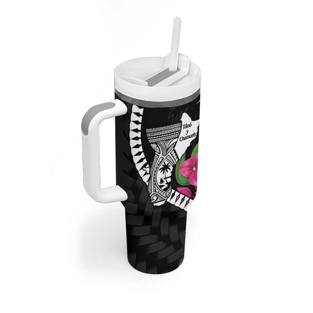 Biba Guam Liberation Day Tumbler With Handle Tano y Chamoru Latte Stone Black