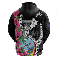 Biba Guam Liberation Day Zip Hoodie Tano y Chamoru Latte Stone Black