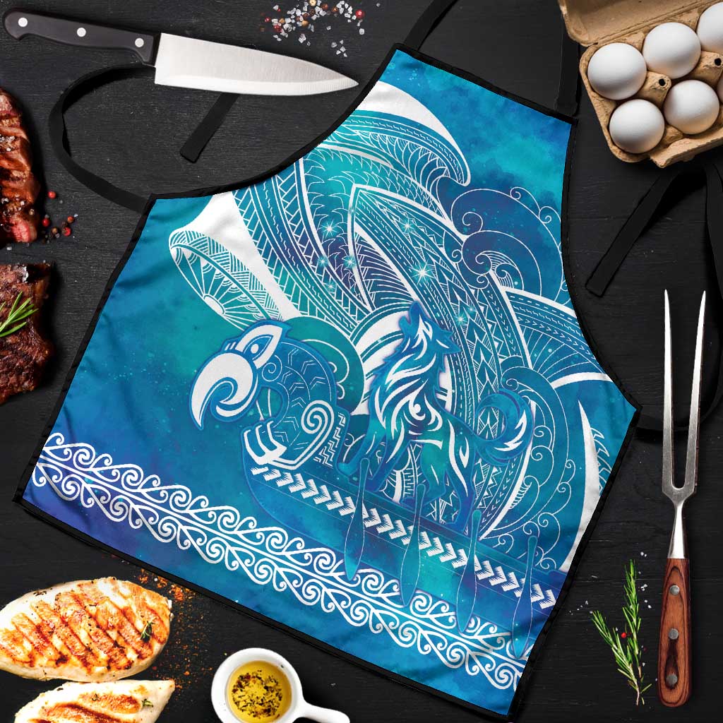 Kuri Dog Waka New Zealand Matariki Apron Ocean Sharks Maori Tattoo LT14 Blue - Polynesian Pride