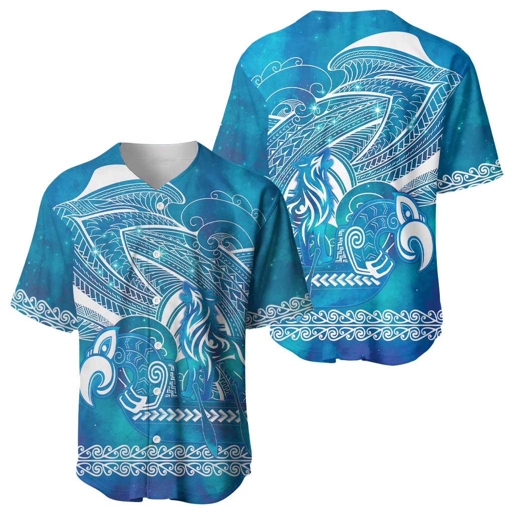 Kuri Dog Waka New Zealand Matariki Baseball Jersey Ocean Sharks Maori Tattoo LT14 - Polynesian Pride