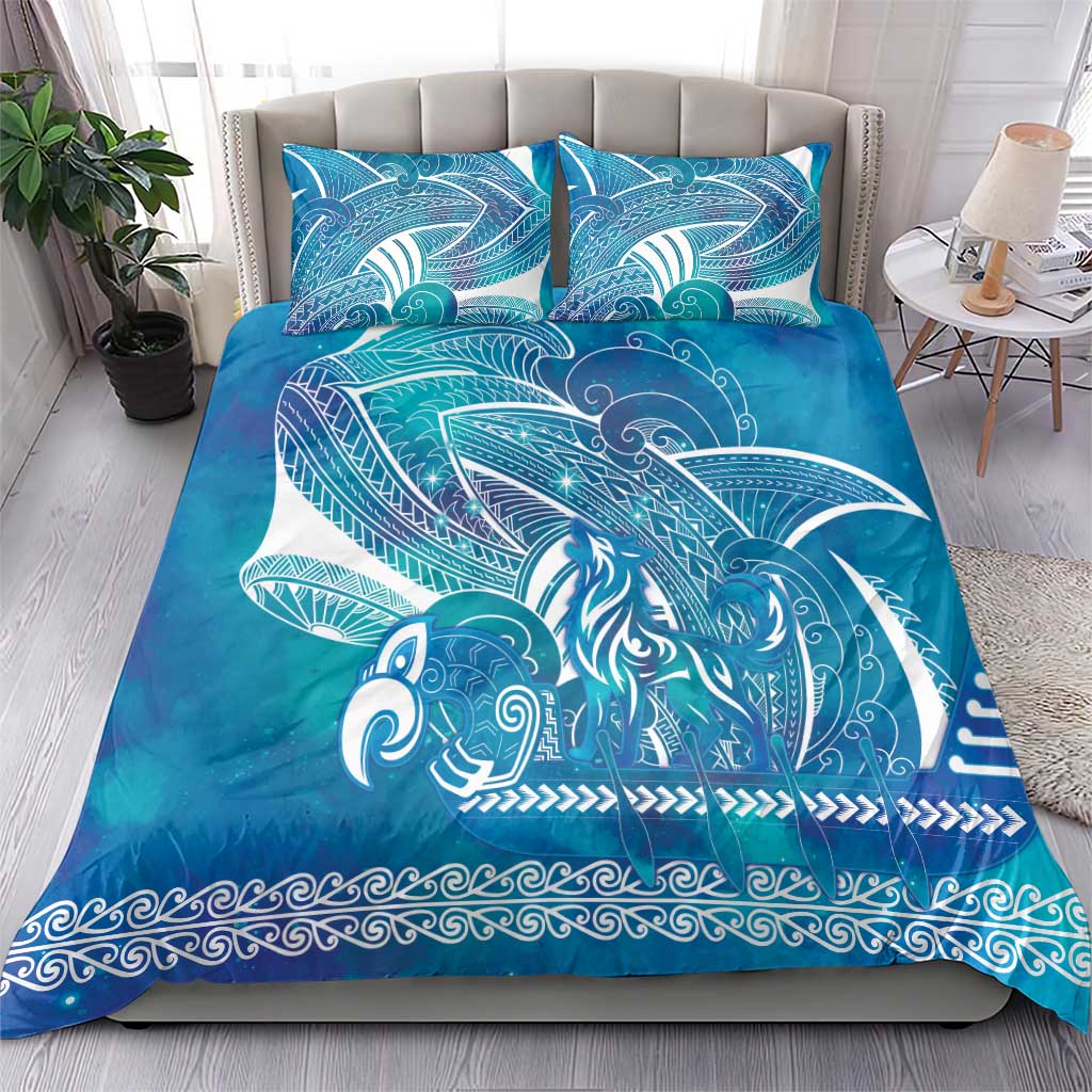 Kuri Dog Waka New Zealand Matariki Bedding Set Ocean Sharks Maori Tattoo LT14 - Polynesian Pride