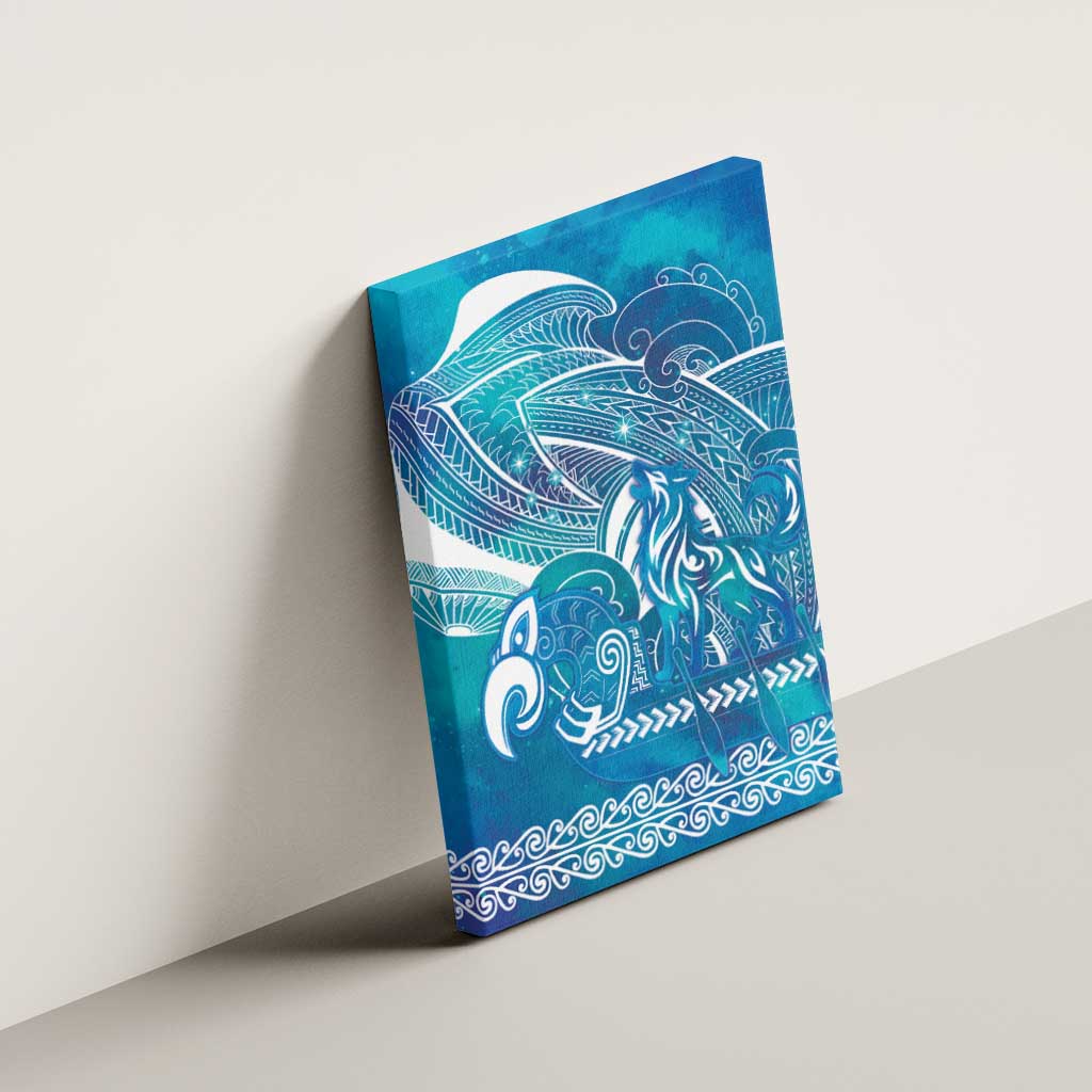 Kuri Dog Waka New Zealand Matariki Canvas Wall Art Ocean Sharks Maori Tattoo LT14 - Polynesian Pride