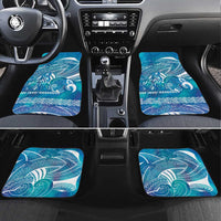 Kuri Dog Waka New Zealand Matariki Car Mats Ocean Sharks Maori Tattoo LT14 Set 4pcs Blue - Polynesian Pride