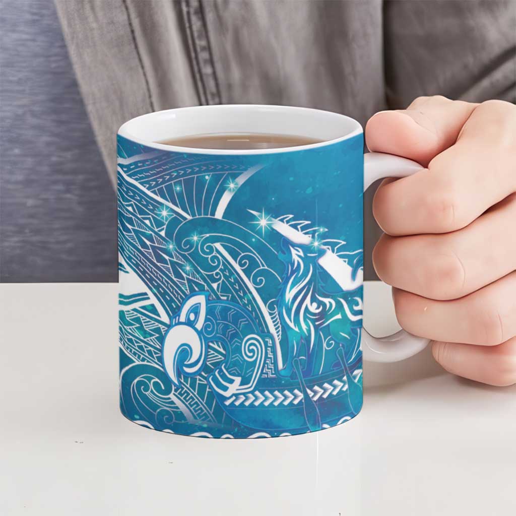 Kuri Dog Waka New Zealand Matariki Ceramic Mug Ocean Sharks Maori Tattoo LT14 - Polynesian Pride