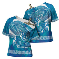 Kuri Dog Waka New Zealand Matariki Cross Shoulder Shirt Ocean Sharks Maori Tattoo LT14 - Polynesian Pride