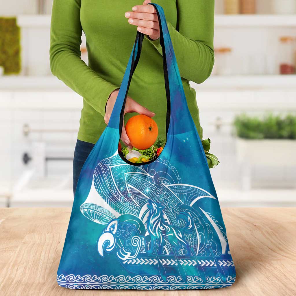 Kuri Dog Waka New Zealand Matariki Grocery Bag Ocean Sharks Maori Tattoo LT14 - Polynesian Pride