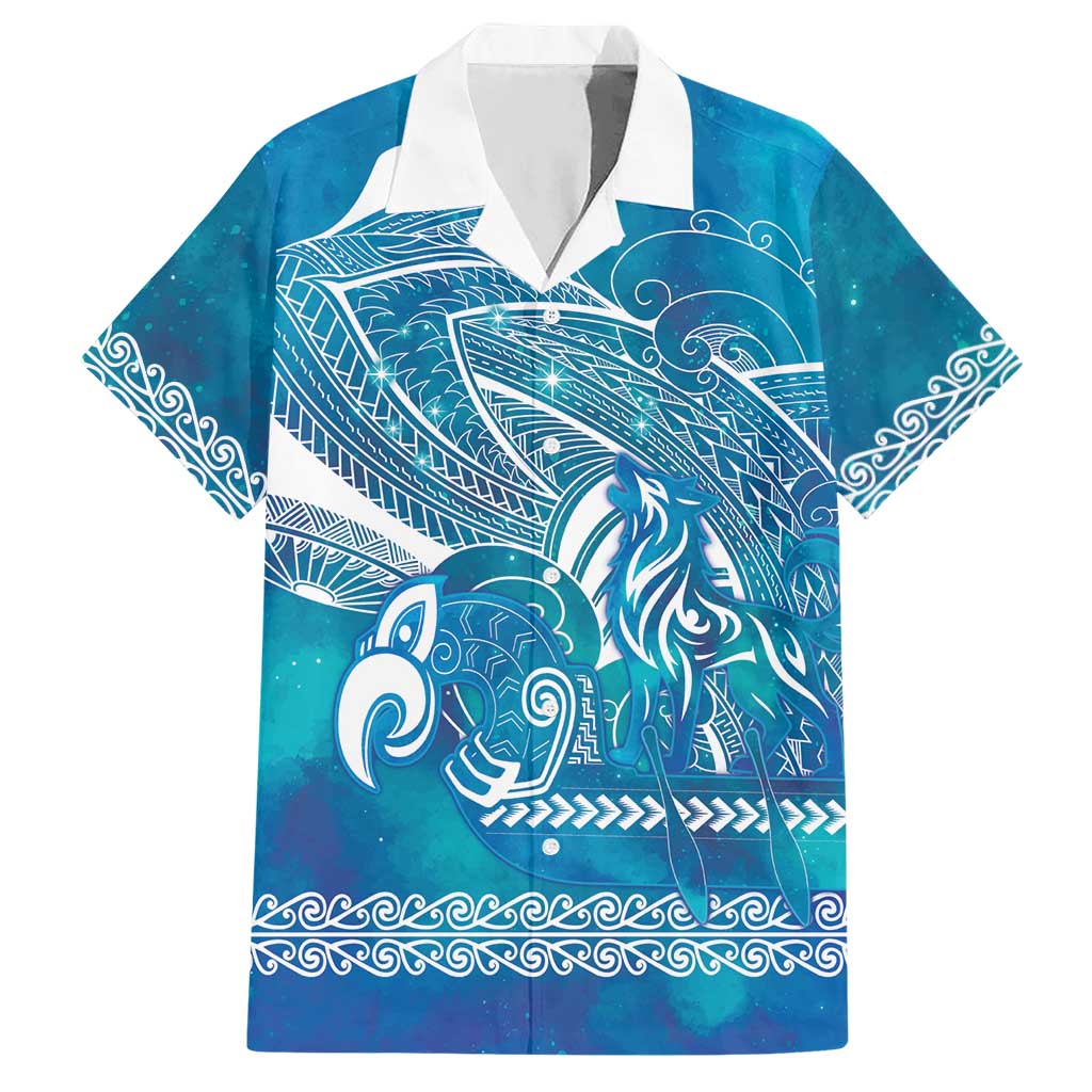 Kuri Dog Waka New Zealand Matariki Hawaiian Shirt Ocean Sharks Maori Tattoo LT14 Blue - Polynesian Pride