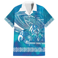 Kuri Dog Waka New Zealand Matariki Hawaiian Shirt Ocean Sharks Maori Tattoo LT14 Blue - Polynesian Pride