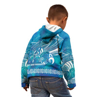 Kuri Dog Waka New Zealand Matariki Kid Hoodie Ocean Sharks Maori Tattoo LT14 - Polynesian Pride