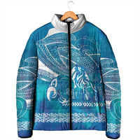 Kuri Dog Waka New Zealand Matariki Padded Jacket Ocean Sharks Maori Tattoo LT14 - Polynesian Pride