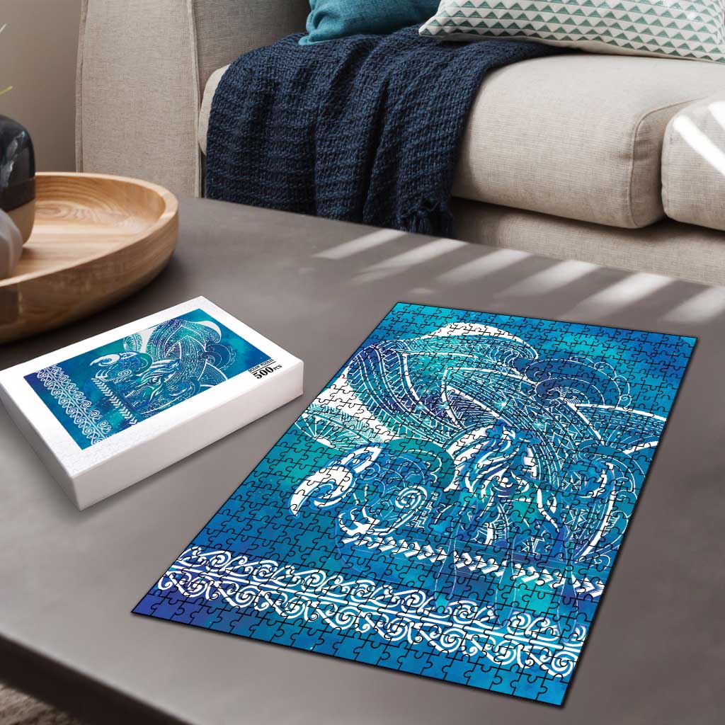 Kuri Dog Waka New Zealand Matariki Puzzle Ocean Sharks Maori Tattoo LT14 - Polynesian Pride