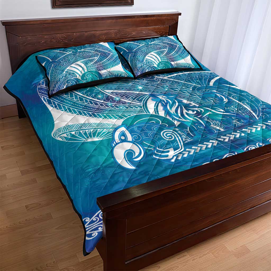 Kuri Dog Waka New Zealand Matariki Quilt Bed Set Ocean Sharks Maori Tattoo LT14 - Polynesian Pride