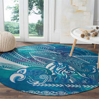 Kuri Dog Waka New Zealand Matariki Round Carpet Ocean Sharks Maori Tattoo LT14 - Polynesian Pride