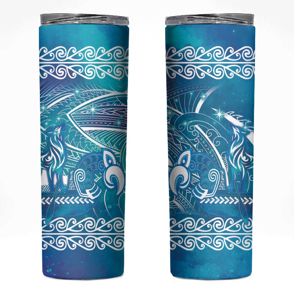 Kuri Dog Waka New Zealand Matariki Skinny Tumbler Ocean Sharks Maori Tattoo