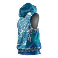 Kuri Dog Waka New Zealand Matariki Sleeveless Hoodie Ocean Sharks Maori Tattoo LT14 - Polynesian Pride