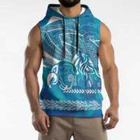 Kuri Dog Waka New Zealand Matariki Sleeveless Hoodie Ocean Sharks Maori Tattoo LT14 - Polynesian Pride