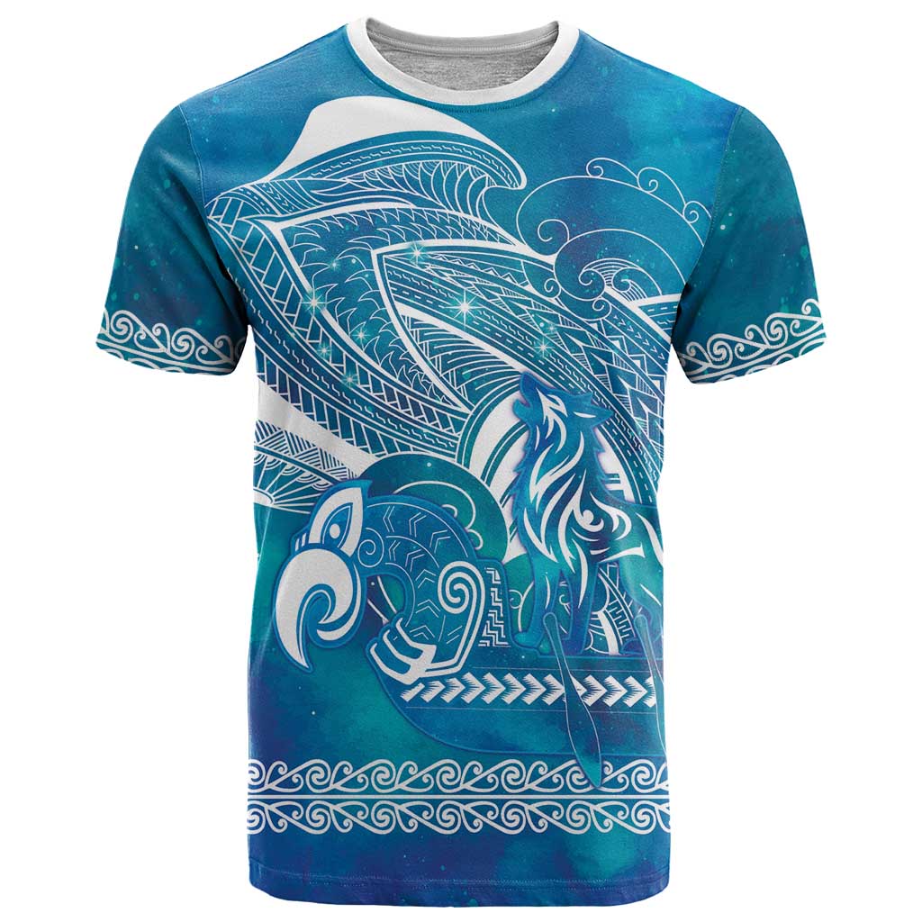 Kuri Dog Waka New Zealand Matariki T Shirt Ocean Sharks Maori Tattoo LT14 Blue - Polynesian Pride