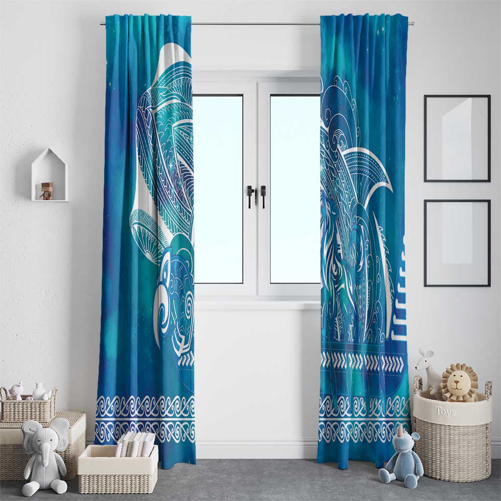 Kuri Dog Waka New Zealand Matariki Window Curtain Ocean Sharks Maori Tattoo LT14 - Polynesian Pride