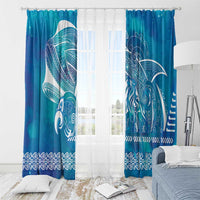 Kuri Dog Waka New Zealand Matariki Window Curtain Ocean Sharks Maori Tattoo LT14 - Polynesian Pride