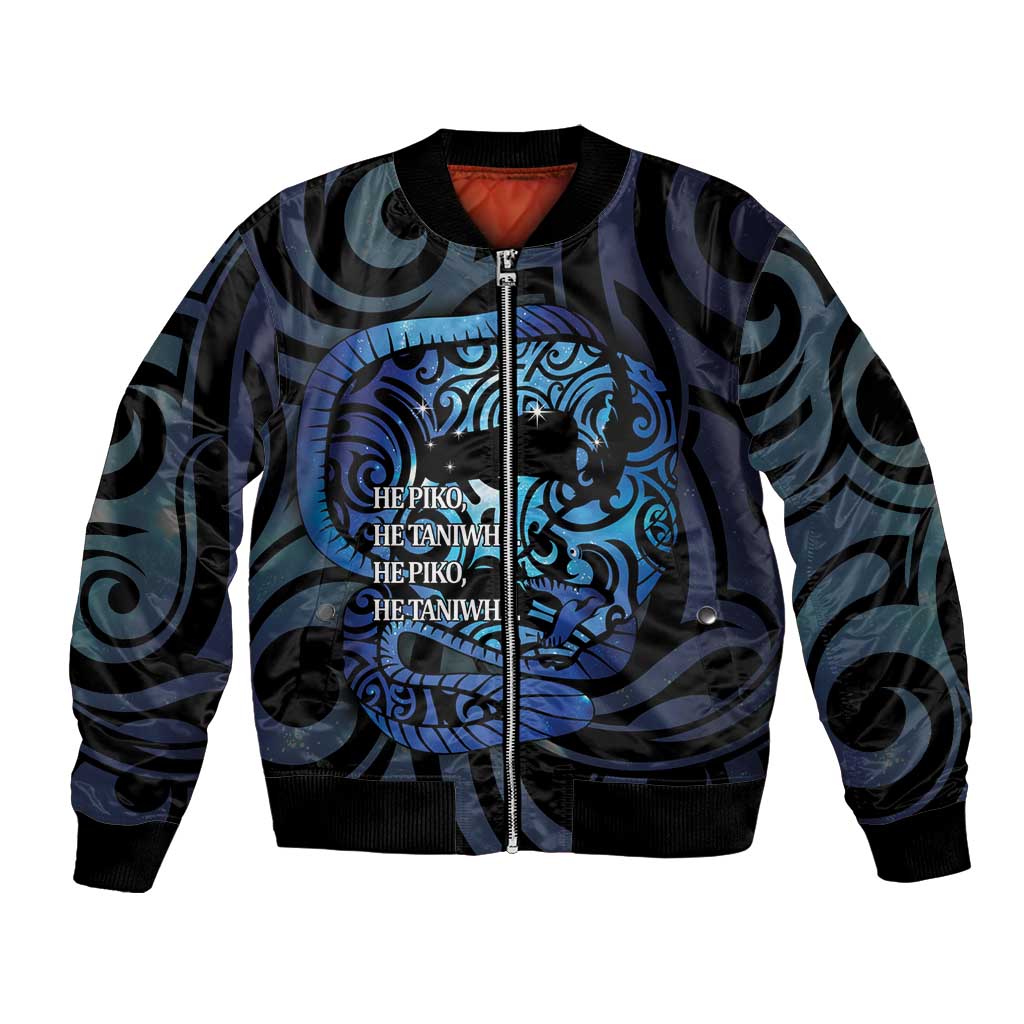 Tuna Eel New Zealand Matariki Bomber Jacket He Piko He Taniwha Maori Pattern