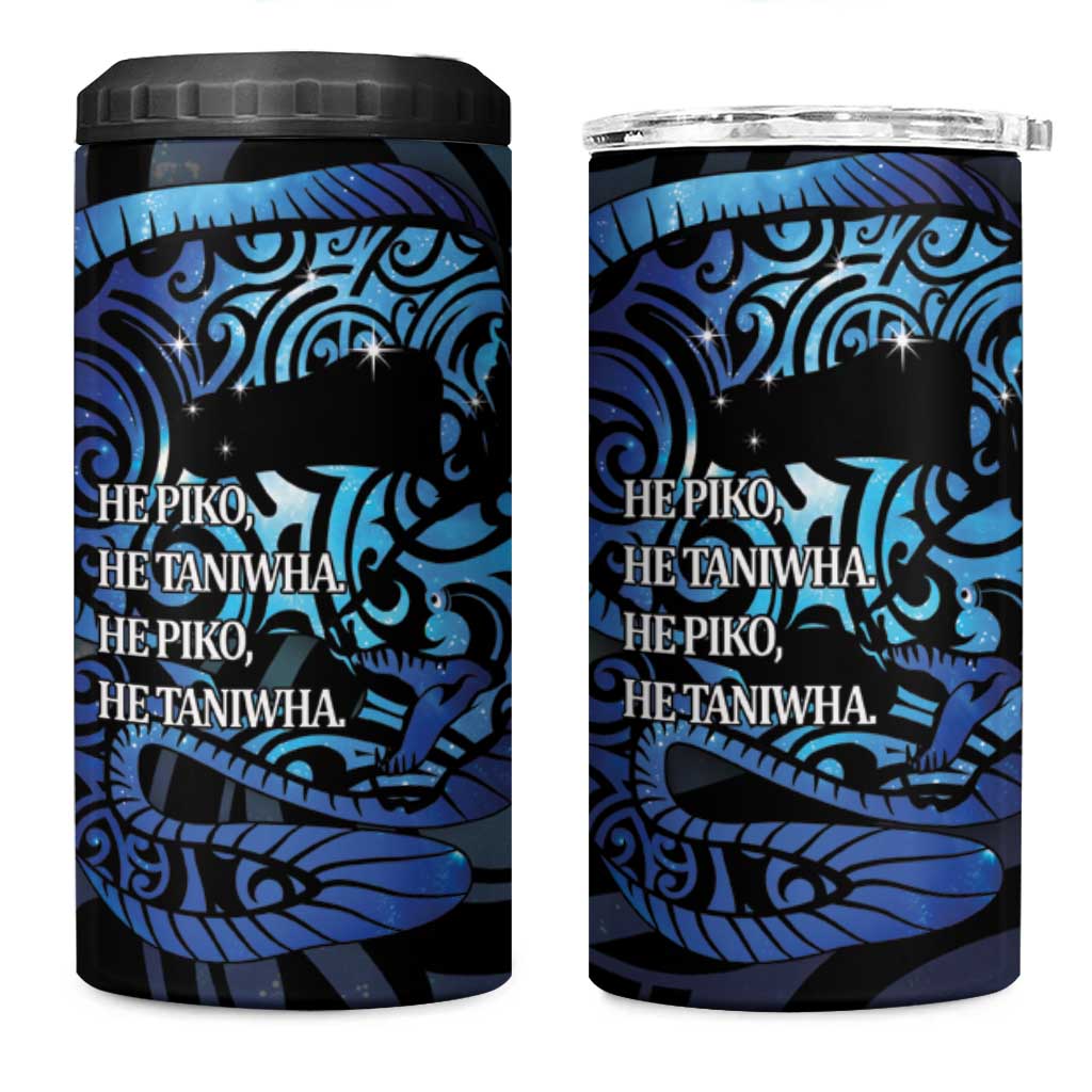 Tuna Eel New Zealand Matariki 4 in 1 Can Cooler Tumbler He Piko He Taniwha Maori Pattern