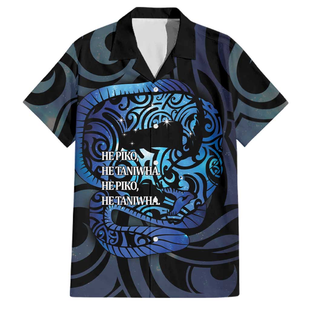 Tuna Eel New Zealand Matariki Family Matching Off Shoulder Short Dress and Hawaiian Shirt He Piko He Taniwha Maori Pattern LT14 Dad's Shirt - Short Sleeve Purple - Polynesian Pride