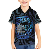 Tuna Eel New Zealand Matariki Family Matching Short Sleeve Bodycon Dress and Hawaiian Shirt He Piko He Taniwha Maori Pattern LT14 Son's Shirt Purple - Polynesian Pride
