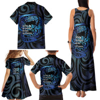 Tuna Eel New Zealand Matariki Family Matching Tank Maxi Dress and Hawaiian Shirt He Piko He Taniwha Maori Pattern LT14 - Polynesian Pride