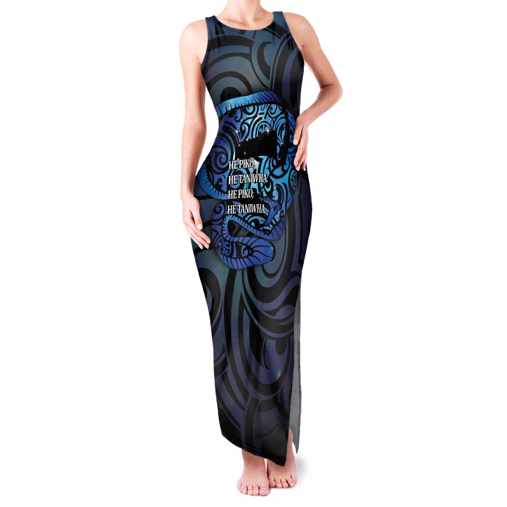 Tuna Eel New Zealand Matariki Family Matching Tank Maxi Dress and Hawaiian Shirt He Piko He Taniwha Maori Pattern LT14 Mom's Dress Purple - Polynesian Pride