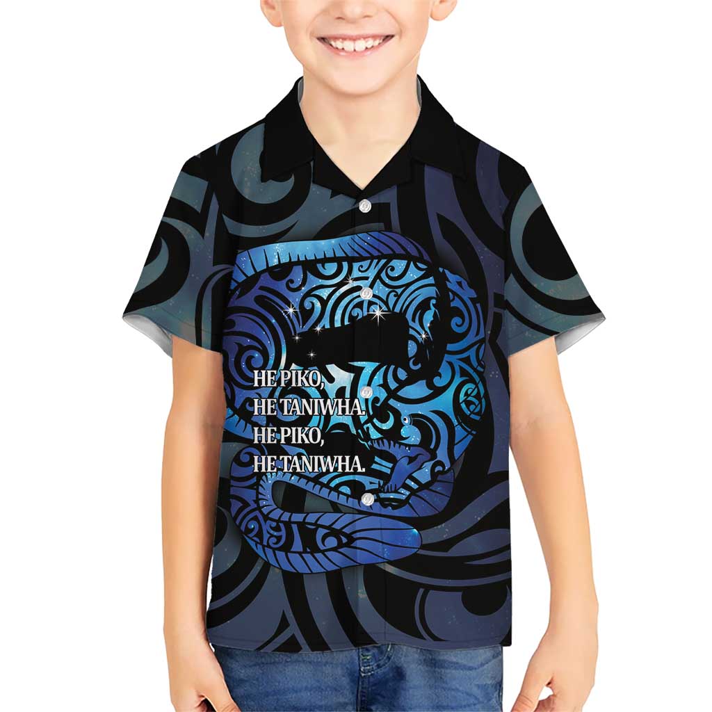 Tuna Eel New Zealand Matariki Family Matching Tank Maxi Dress and Hawaiian Shirt He Piko He Taniwha Maori Pattern LT14 Son's Shirt Purple - Polynesian Pride