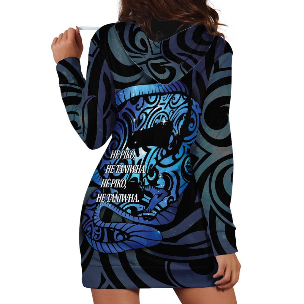 Tuna Eel New Zealand Matariki Hoodie Dress He Piko He Taniwha Maori Pattern LT14 - Polynesian Pride