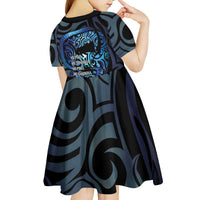 Tuna Eel New Zealand Matariki Kid Short Sleeve Dress He Piko He Taniwha Maori Pattern