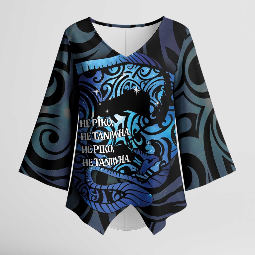 Tuna Eel New Zealand Matariki Kimono Sleeve Blouse He Piko He Taniwha Maori Pattern LT14 Female Purple - Polynesian Pride