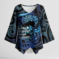 Tuna Eel New Zealand Matariki Kimono Sleeve Blouse He Piko He Taniwha Maori Pattern LT14 Female Purple - Polynesian Pride