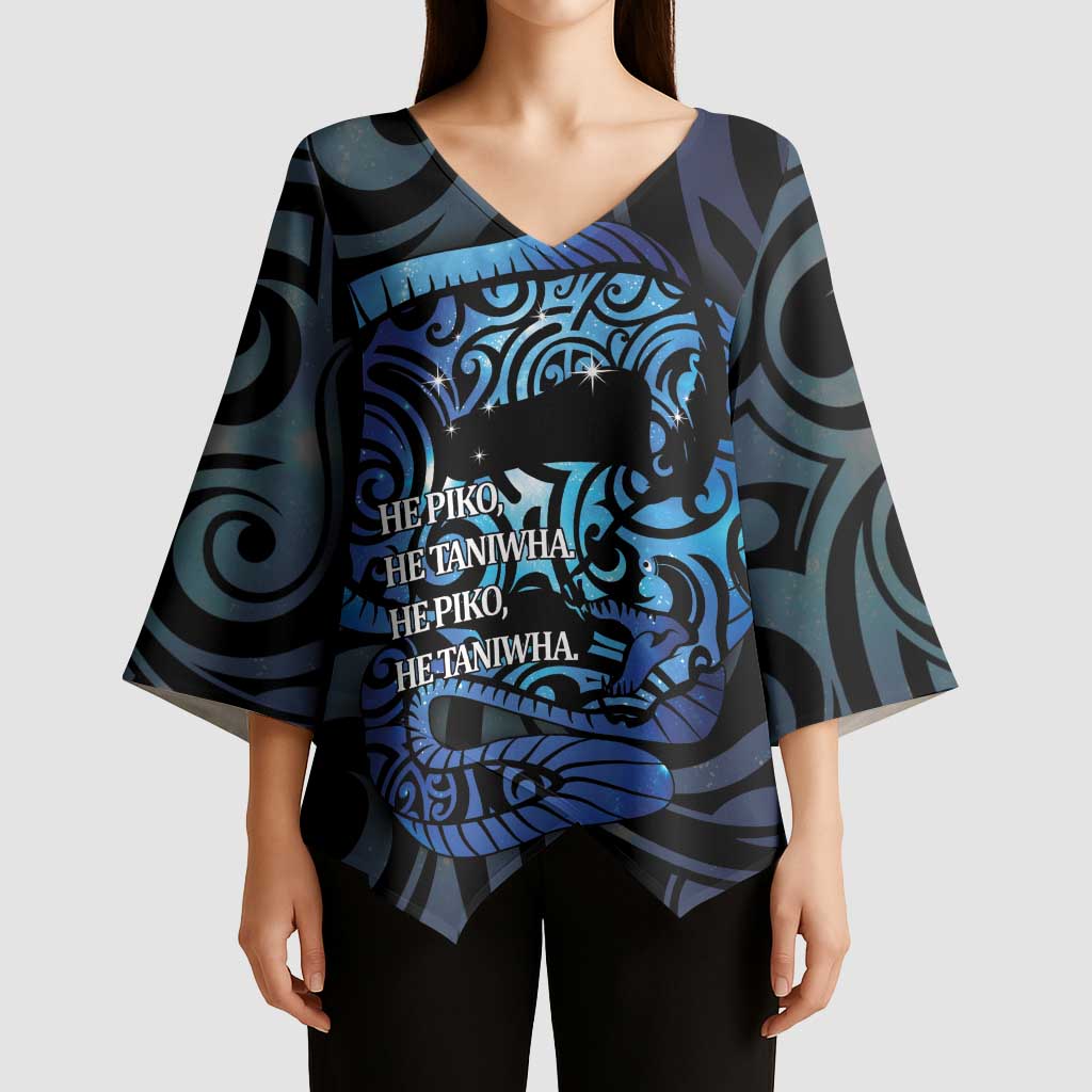 Tuna Eel New Zealand Matariki Kimono Sleeve Blouse He Piko He Taniwha Maori Pattern LT14 - Polynesian Pride