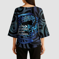 Tuna Eel New Zealand Matariki Kimono Sleeve Blouse He Piko He Taniwha Maori Pattern LT14 - Polynesian Pride